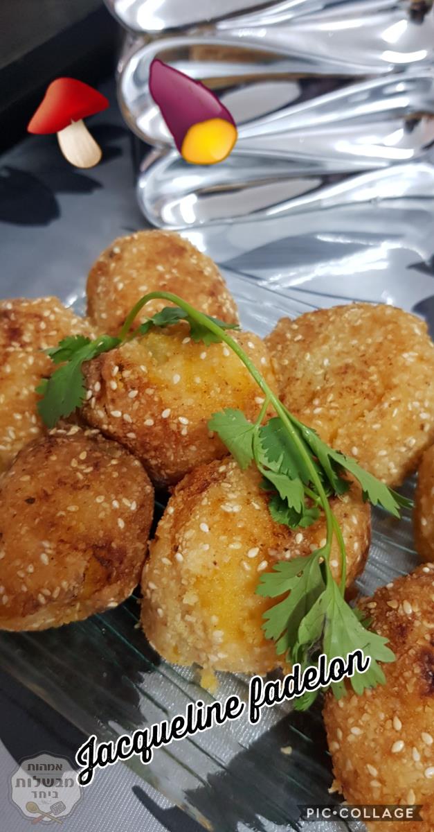 לביבות בטטה ותפו"א במילוי פטריות ובצל מטוגן🍠🍄 