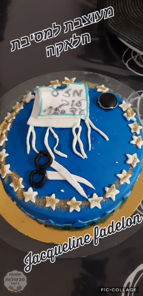 עוגה מעוצבת במילוי מחית אוכמניית וקצפת