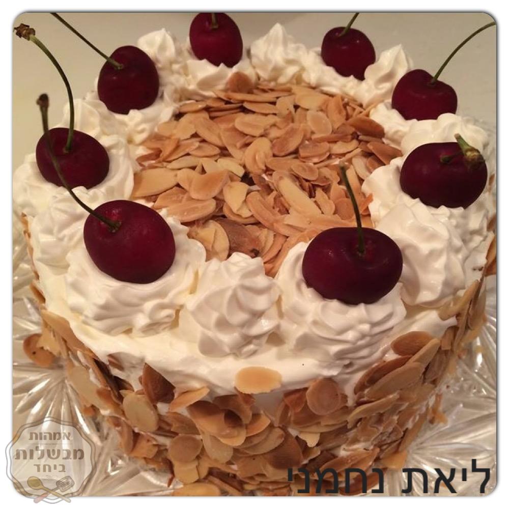 עוגת וניל בציפוי שקדים מדהימה ביופיה וטעמה 