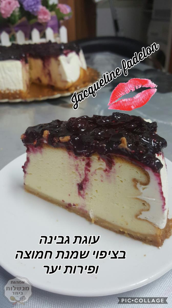 עוגת גבינה בציפוי שמנת חמוצה ופירות יער 