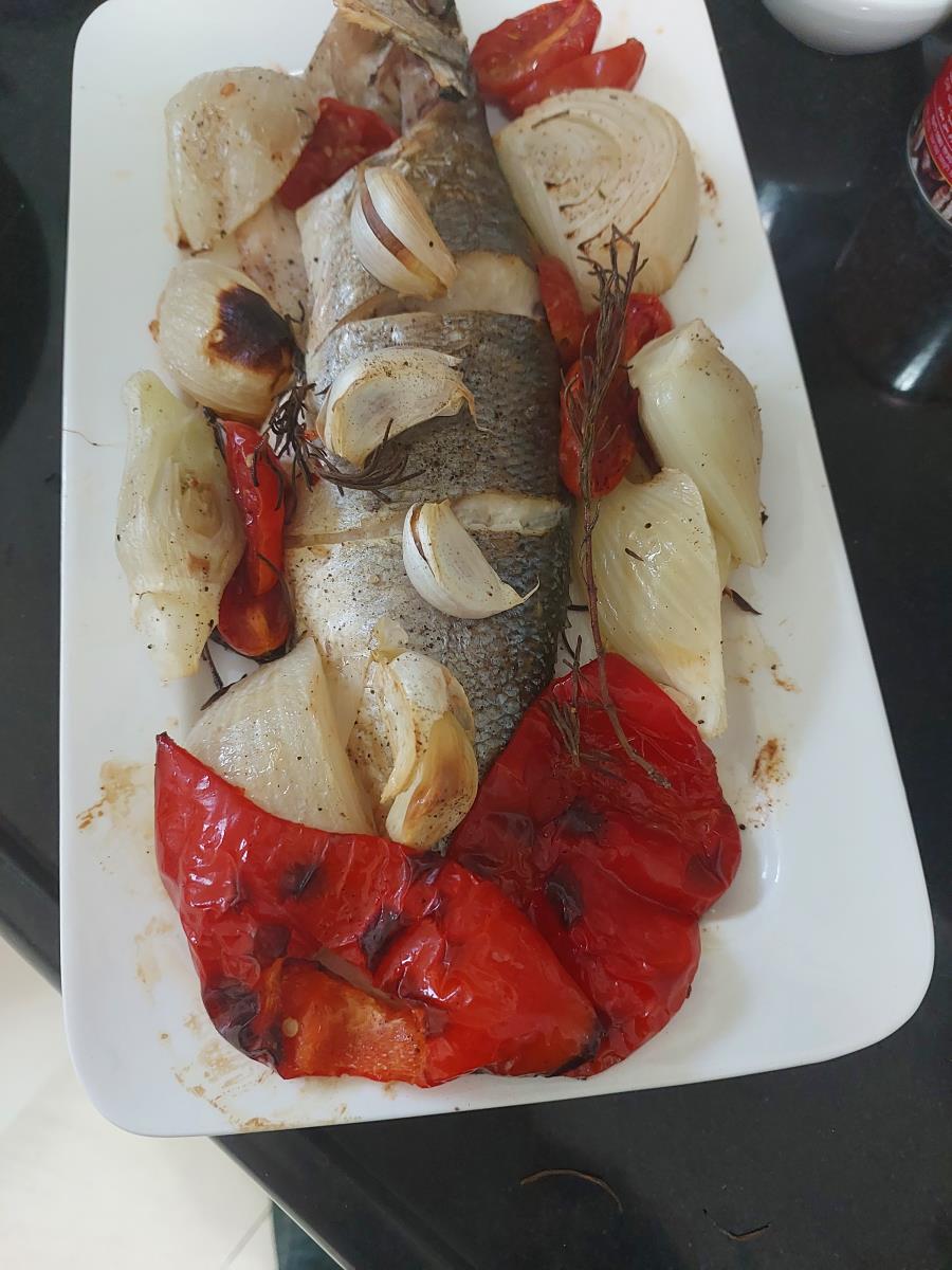 לברק בתנור עם ירקות