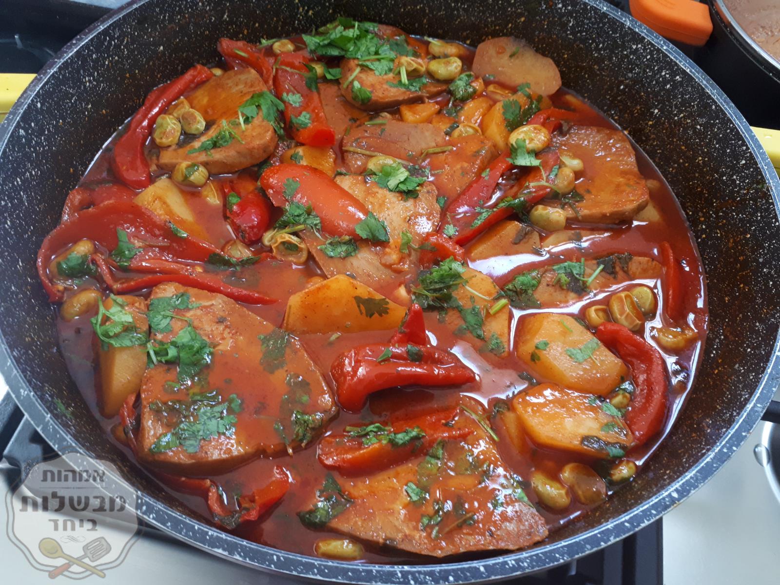 דג טונה עם תפו"א ופולים יאמי😍