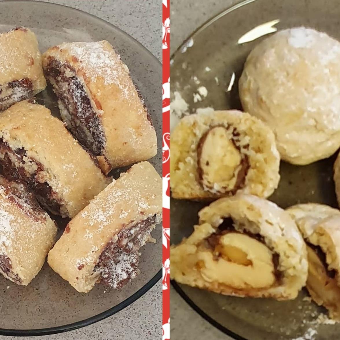 כדורים במךית כדורי שוקולד
מגולגלות במלית פסק זמן ואגוזי לוז