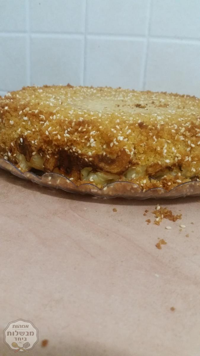 מאפה פסטה עם גבינות ופרורי לחם