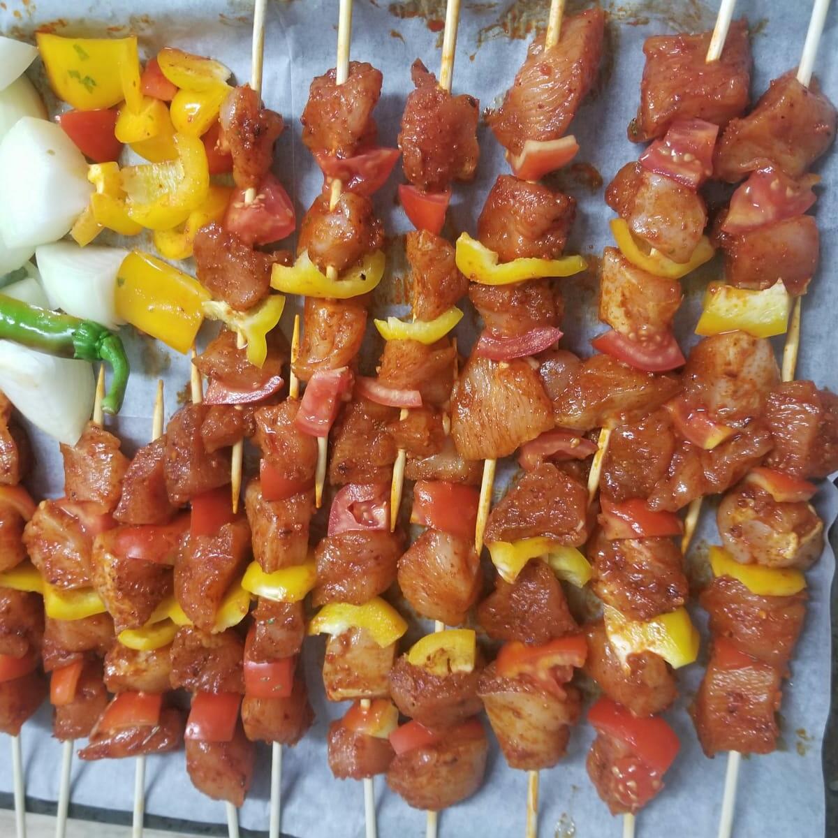 שיפודים בגריל🍡🍡🍡