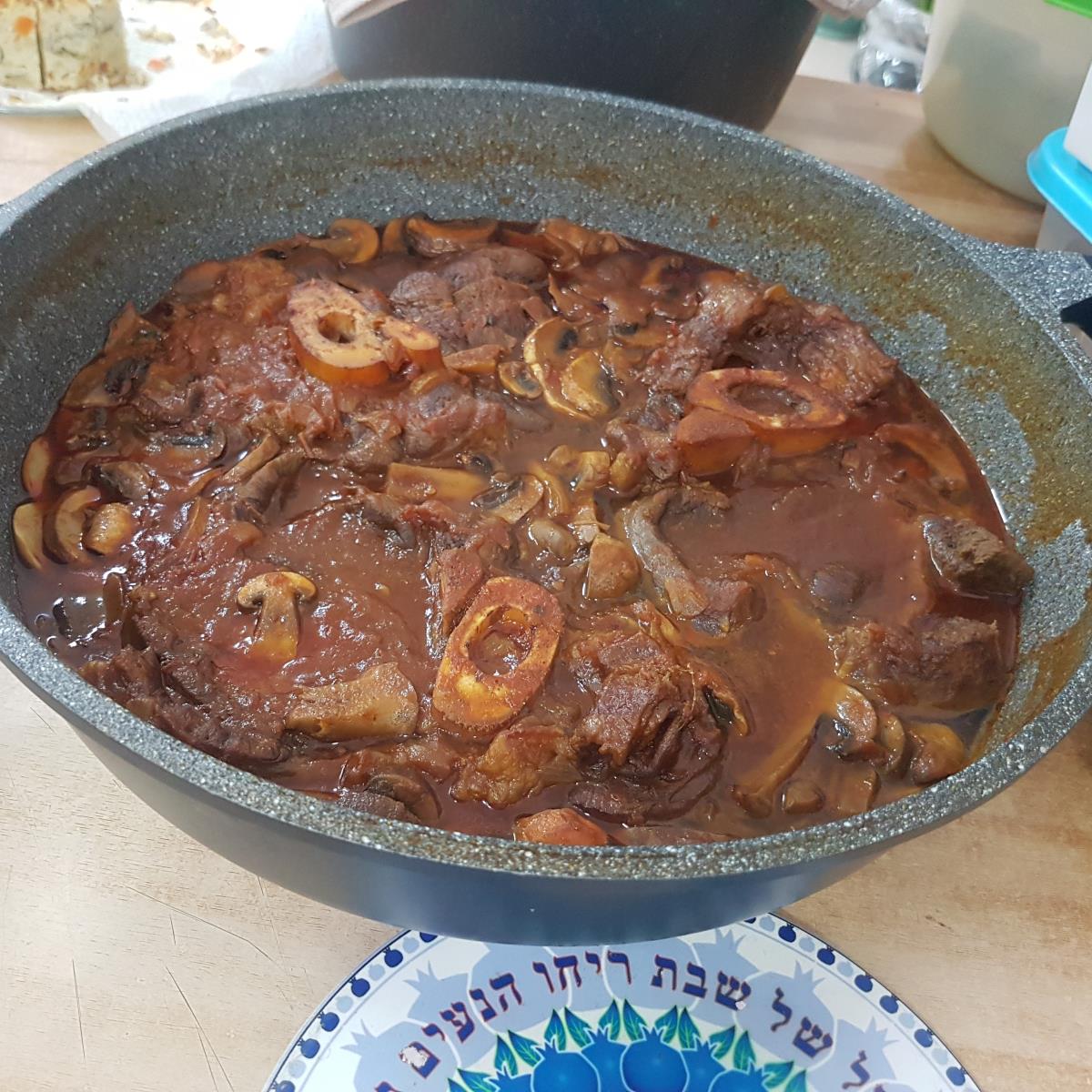 אוסובוקו עם פטריות