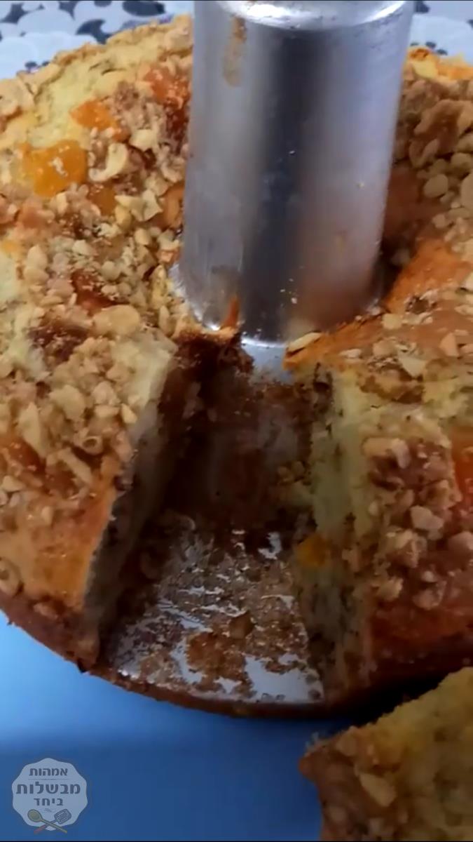 עוגה בחושה עם אגוזים ופירות יבשים 