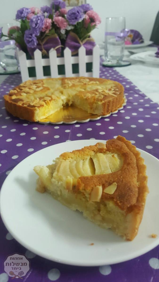 טארט תפוחים צרפתי עם קרם שקדים 