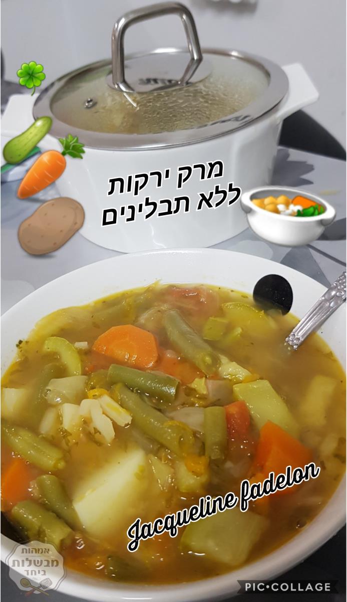 מרק ירקות ללא תבלינים רק מרק עוף