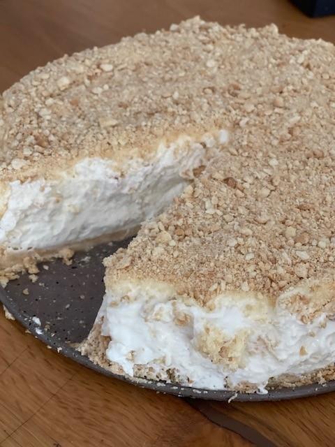 עוגת גבינה ופירורי ביסקוויטים מהירה