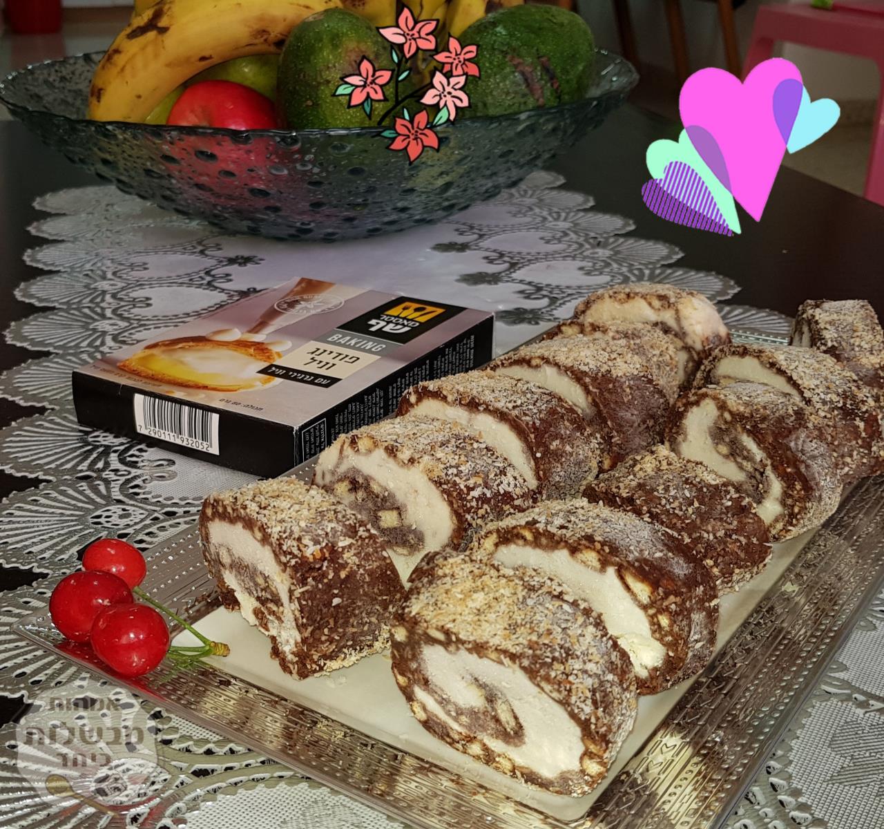 סושי שוקולד עם קרם וניל