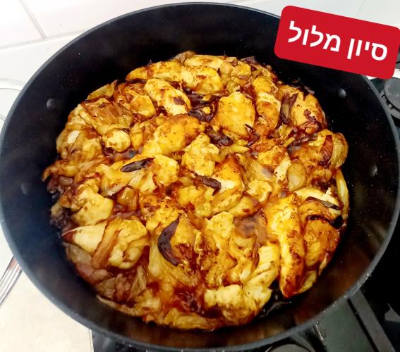 רצועות פילה עוף מוקפצות עם המון בצל 