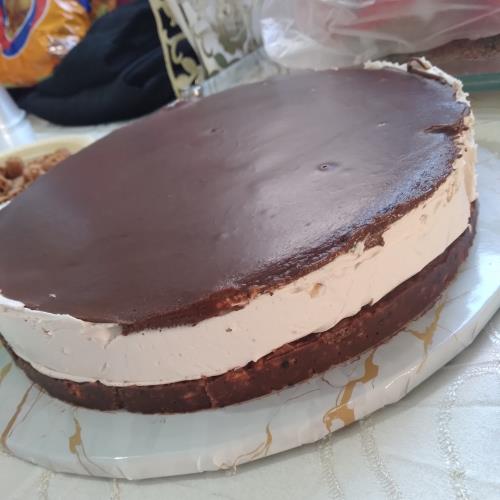עוגת מוס נוגט ושוקולד